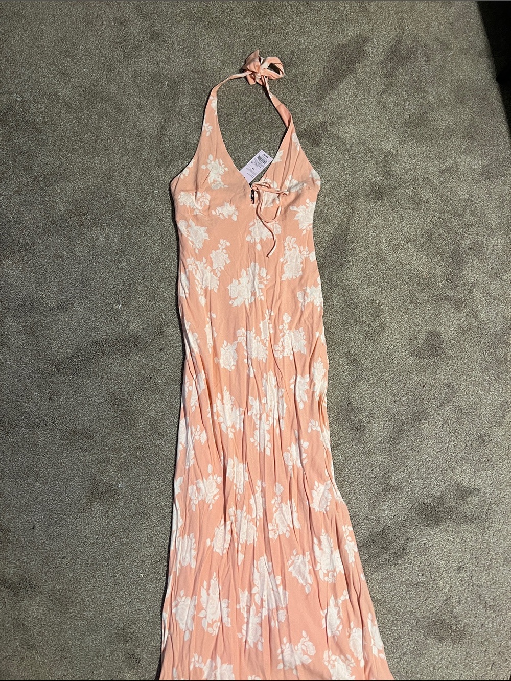 wild fable Peach Floral Halter Maxi Dress